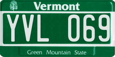 VT license plate YVL069