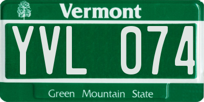 VT license plate YVL074