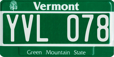 VT license plate YVL078