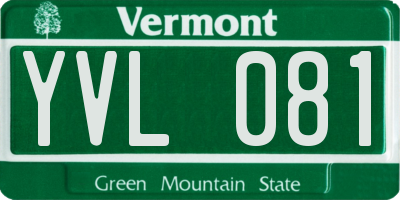 VT license plate YVL081