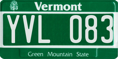 VT license plate YVL083