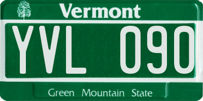 VT license plate YVL090
