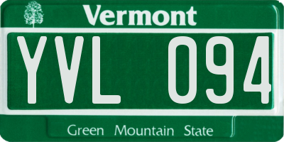 VT license plate YVL094