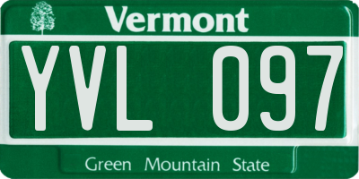 VT license plate YVL097