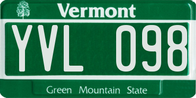 VT license plate YVL098