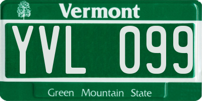 VT license plate YVL099
