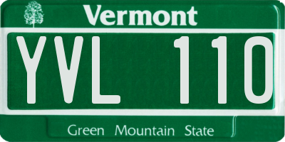VT license plate YVL110