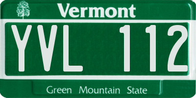 VT license plate YVL112