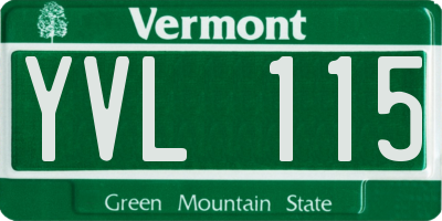 VT license plate YVL115