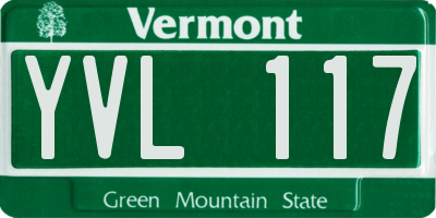 VT license plate YVL117