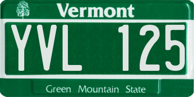 VT license plate YVL125