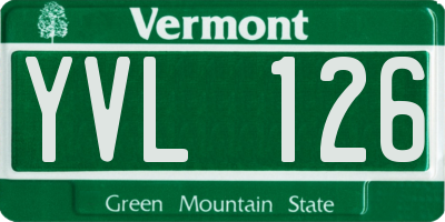 VT license plate YVL126