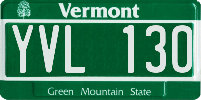 VT license plate YVL130