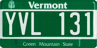 VT license plate YVL131