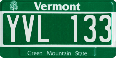 VT license plate YVL133