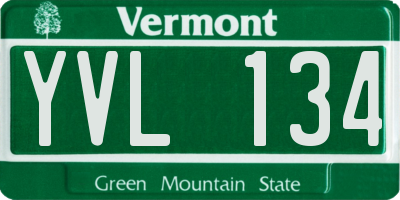 VT license plate YVL134