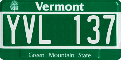 VT license plate YVL137