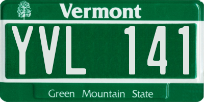 VT license plate YVL141