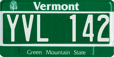 VT license plate YVL142
