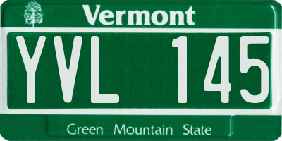 VT license plate YVL145