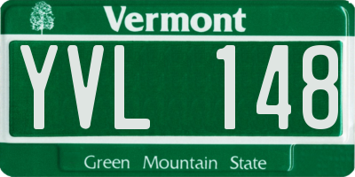 VT license plate YVL148