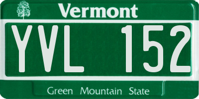 VT license plate YVL152
