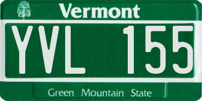 VT license plate YVL155