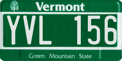 VT license plate YVL156