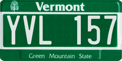 VT license plate YVL157