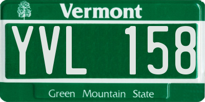 VT license plate YVL158