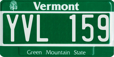 VT license plate YVL159