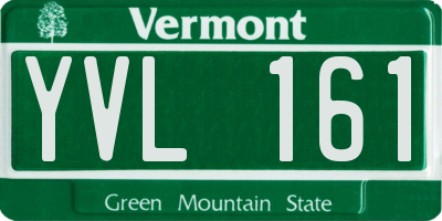 VT license plate YVL161