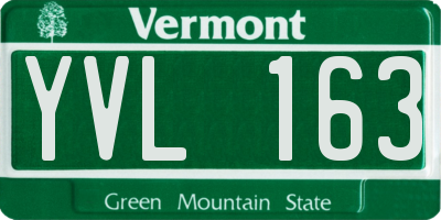 VT license plate YVL163
