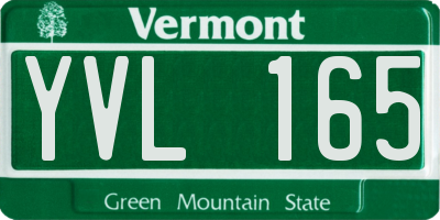 VT license plate YVL165