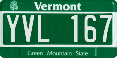 VT license plate YVL167