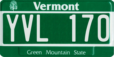 VT license plate YVL170