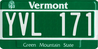 VT license plate YVL171
