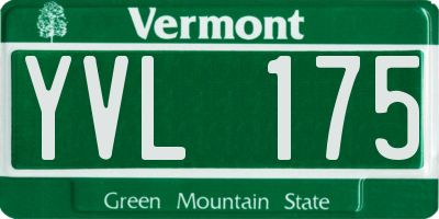 VT license plate YVL175