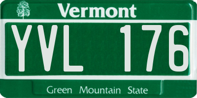 VT license plate YVL176