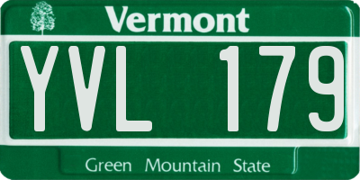 VT license plate YVL179