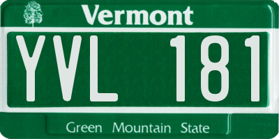 VT license plate YVL181