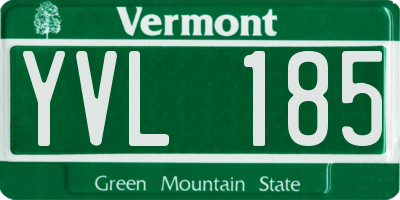 VT license plate YVL185