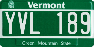 VT license plate YVL189