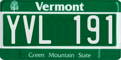 VT license plate YVL191