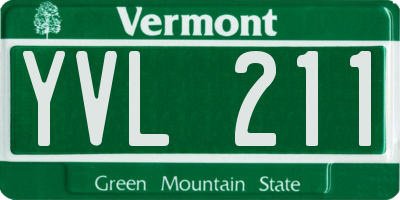 VT license plate YVL211