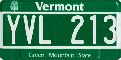 VT license plate YVL213