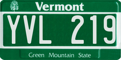 VT license plate YVL219