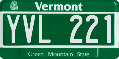 VT license plate YVL221