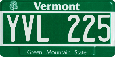 VT license plate YVL225