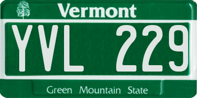 VT license plate YVL229